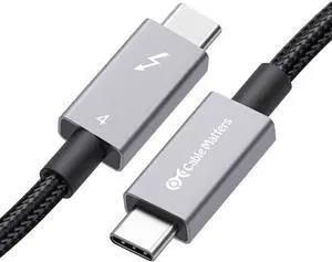 Cable Matters [Intel Certified] Braided 40Gbps Thunderbolt 4 Cable 3.3ft Black, with 240W Charging Power Delivery and 8K Video - Fully Compatible with Thunderbolt 3, USB 4 for Apple MacBook Pro, iMac
