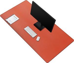 ZORESYN PU Leather Large Mouse Pads (47.2" x 23.6") - Extended Large Gaming Mousepad Desk Mat - Nonslip Base and Waterproof Desktop Keyboard Extended Mouse Mat (Orange, 3X-Large)