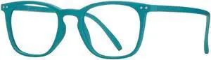 Blue Planet Blue Light Glasses for Men and Women - Fiesta Soft Turquoise Bluelight Blockers Glasses for Men and Women, Square Frame Anti Glare Computer Gaming Glasses, 2.00