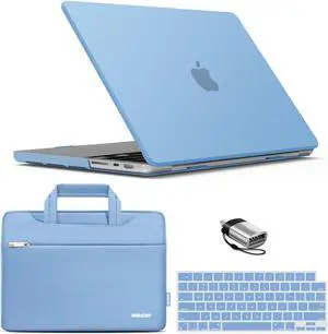 IBENZER Case for MacBook Pro 14 Inch Case 2025 2024 M4 M3 M2 M1 A3112 A3185 A3401 A2918 A2992 A2779 A2442 Pro/Max, HardShellCase & SleeveBag &KeyboardCover &Type-c(2025-2021), AiryBlue,T14ARBL+3