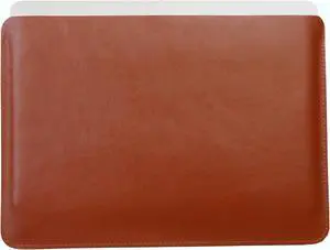 Genuine Leather Mac Sleeve for 13-inch MacBook Air 2018-2023 M1 M2 A2337 A2179 A1932 2018-2021, MacBook Pro M1/A2338 A2251 A2289 2016-2023, 12.9 iPad Pro case Bag Handmade Cognac