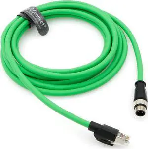 AConnect D-Code Cable M12 4 Pin Male to RJ45 Male Cat5e High Flexible Waterproof Ethernet Shielded Cable Industrial for Industrial Camera 9.9Ft/3M