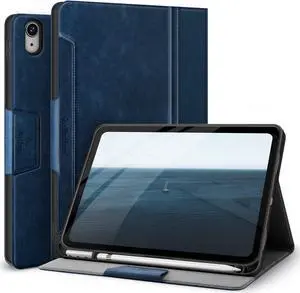 Antbox Case for iPad (A16) 11th Generation 11'' 2025/iPad 10th Generation 10.9'' 2022 with Built-in Pencil Holder Auto Sleep/Wake Function PU Leather Smart Cover (Blue)