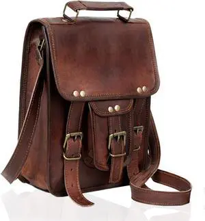 Vintage Genuine Leather iPad/Tablet/tab/Kindle Satchel Cross Body Shoulder Messenger Bag (11 X 9 Inch) (11 inch)
