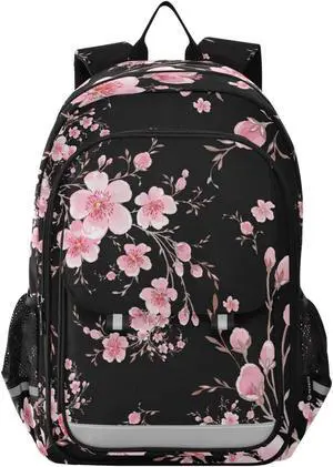 ALAZA Cherry Blossom Sakura Laptop Backpack Purse for Women Men FloralTravel Bag Casual Daypack with Compartment & Multiple Pockets