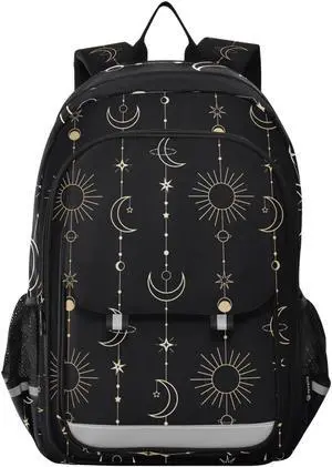 ALAZA Sun Moon Stars Witch Laptop Backpack Purse for Women Men Travel Bag Casual Daypack with Compartment & Multiple Pockets