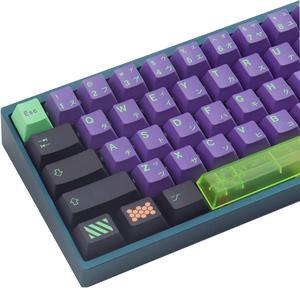 JOMKIZ PBT Keycaps,135 Keys Mecha Dye Sublimation Cherry Profile Keycaps with 7U Clear Spacebar Japanese Keycap Set for Cherry MX Switches US Layout Mechanical Keyboards