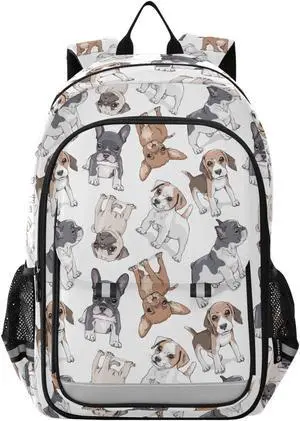 ALAZA Cute Puppy Pug Dog Print Animal Laptop Backpack Purse for Women Men Travel Bag Casual Daypack with Compartment & Multiple Pockets