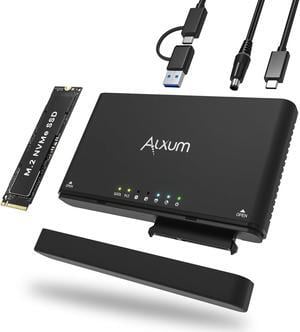 M.2 NVMe Enclosure - USB C 3.2 10Gbps Adapter Supports Hot-swapping and Offline Cloning with 2.5"/3.5" SATA Hard Drive Reader for Size 2242/2260/2280