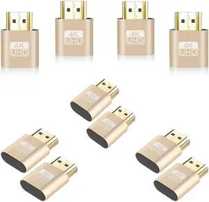 BIHAIT 4K HDMI Dummy Plug,High Resolution Virtual Monitor Display Emulator,3840x2160@60Hz Adapter for Ethereum ETH ZEC BTC Mining, Compatible with Windows Mac OSX - 10PC