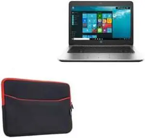 BoxWave Case Compatible with HP EliteBook 820 G3 - SoftSuit with Pocket, Soft Pouch Neoprene Cover Sleeve Zipper Pocket for HP EliteBook 820 G3 - Jet Black with Red Trim