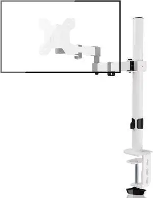 Bracwiser Monitor Mount Single Fully Adjustable Arm Monitor Arm Fits One Screen 13-32 inch 22lbs for Monitor Computer Screen 13 15 17 19 20 22 23 24 26 27 30 32 inch VESA 75 100, White(MD7421W)