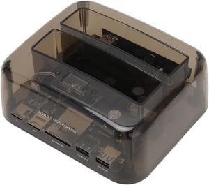 External Hard Drive Bay, USB 3.0 to SATA IDE Dual Bay, External Hard Drive Dock Offline Clone Support 20TB 6Gbps for 2.5in 3.5in HDD SSD IDE (US Plug)