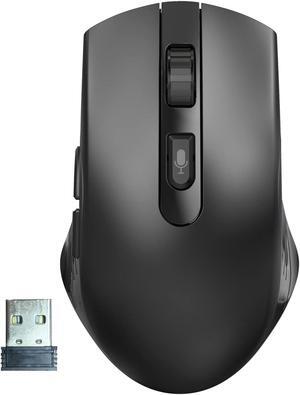DOSMONO AI Smart Voice Mouse, Ergonomic Computer Mouse, 2.4G Wireless Mouse with USB Receiver, 6 Buttons, 1600-2400 Adjustable DPI, Compatible with Windows, MAC Laptop, Voice Typing Mouse