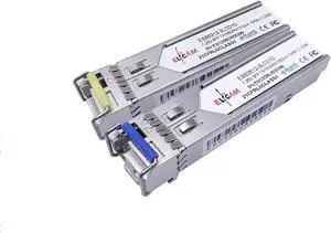 Elfcam(r) - 1-Piar 1.25G SFP Module Single Mode with The Fiber Optic Port LC/UPC Singlemode Simplex, DDM 10km