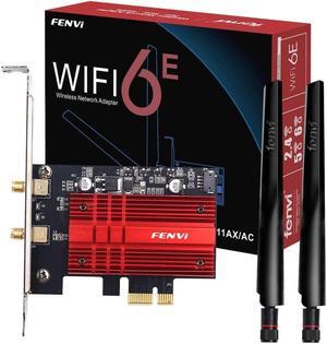 WiFi 6E AX210 PCI-E WiFi Card BT5.2 160MHz Tri-Band Expands WiFi into 6GHz/5GHz/2.4GHz 5400Mbps Gigabit AX210ngw Desktop PC PCIe Wireless Network Adapter Wifi 6E 802.11ac ax MU-MIMO for Windows 11/10