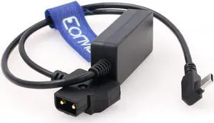 Eonvic Mobile Phone Mac-Book Quick Charging Power Cable D-Tap to USB Type C Power Cable for Sony/Canon V Mount Gold-Mount Battery (Dtap to Right Angle USB Type C)