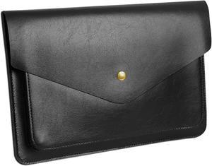 Benfan Leather Laptop Sleeve 13 Inch Compatible for 2022 13inch MacBook Air M2,13 MacBook Pro M2, Surface Pro 3 4 5 6 7, Dell XPS 13 Color Color Black