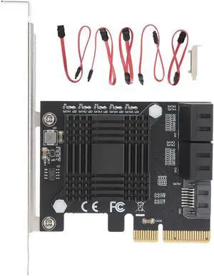 PCI-E to 5 Ports SATA3.0 Module, Converter ,Expansion Card ,JMB585 ,Gold-plated design ,stable ,Support multiple systems