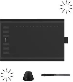 HUION Inspiroy H1060P Graphics Drawing Tablet with 8192 Pressure Sensitivity Battery-Free Stylus and 10 Pack Replacement Nibs PN04