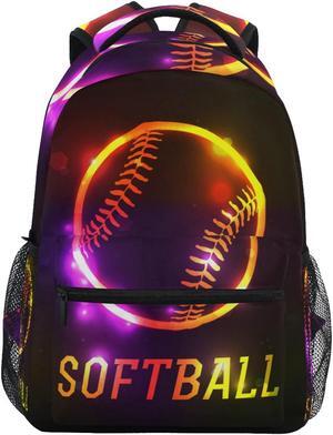 Krafig Sparkling Sport Softball Boys Girls Kids School Backpacks Bookbag, Elementary School Bag Travel Backpack Daypack