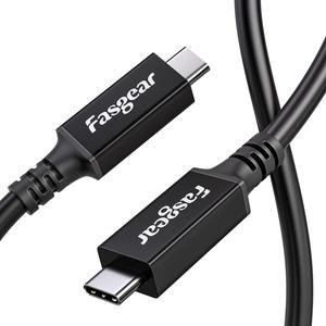Fasgear USB 4 Cable 8.2ft/2.5m Long 40Gbps USB C to Type C Cable 8K USB-C Video Cord 100W PD Fast Charging Compatible for MacBook Pro Thunderbolt 4 Port/Samsung Monitor/Dell Display/eGPU Docking