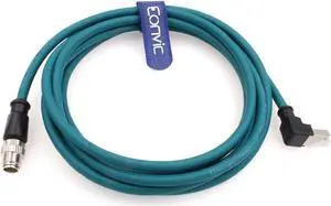 Eonvic Ethernet Shielded Cable M12 X-Type 8 Position to RJ45 Waterproof Industrial Network High Flex Cable for Cognex