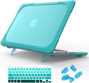 Mektron for MacBook Pro 13 Inch Case (Version 2015/2014/2013), Heavy Duty Snap-on Dual Layer Hard Case Cover with Foldable Stand for Mac Pro Retina 13.3" Model A1502 A1425, Light Blue