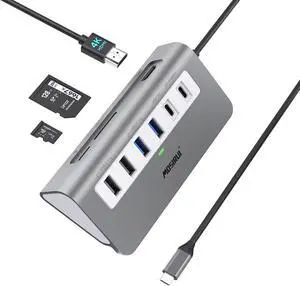 USB C Hub,Mosirui 9-in-1 USB C Hub Multiport Adapter Docking Station USB CHub with 4KHDMI,5Gbps USB-A3.0/USB-C 3.0, USB 2.0, 100W PD, SD/TF for MacBook/Pro iPad/Dell/HP/Desktop/Laptop