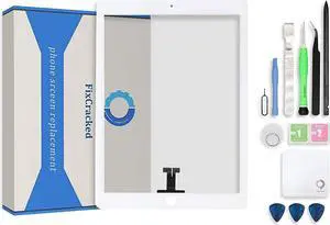 Fixcracked Touch Screen Replacement Parts Digitizer Glass Assembly for ipad pro 10.5(A1701,1709) + Professional Tool Kit(White)( Not Included LCD )