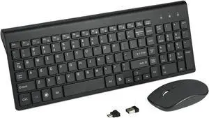 Fonicer Wireless Keyboard and Mouse Combo with USB C & USB A Receiver-Full Size Type c Keyboard and Mouse Compatible