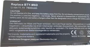 HBFVG BTY-M6D Laptop Battery Replacement for MSI GX60 GT60 T70 GT70 GX660 GT660 GT680 GX70 GT660-003US GT660R-494US GT660-004CA GT660-448PL GT780 GT780R 0NC-007 E6603 E6630 E6603-454(11.1V 7800mAh)