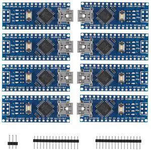 DORHEA 8Pcs for Nano V3.0 ATmega328P Nano Board CH340 5V 16M Micro Microcontroller Board with PIN Headers Pin Unsoldered Compatible with Electronics Development Board Nano 328P Nano 3.0