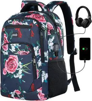 Paude Backpack for Women and Teen Girls,College Backpack Travel Laptop Bookbag for City Trip Office