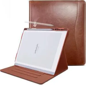 E NET-CASE Case for Remarkable 2 Tablet 10.3 inch (2020 Released) - New Upgraded Design 360 Degree Rotating Stand Cover for Remarkable 2 Digital Paper with Pencil Holder (Brown)