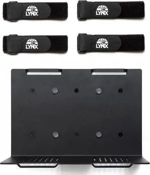 GEOLYNX Wall Mount | Vented Computer UPS NAS Server Workstation Uninterruptible Power Supply Wall Bracket Kit with Hardware & Straps + 80mm Case Fan Attachment Points (Fans Not Included) (Small)