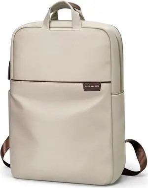 GOLF SUPAGS Travel Laptop Backpack for Women Anti Theft Slim Durable College Bookbag Business Computer Bag Fit 15.6Inch Notebook (Apricot, 15.6Inch)