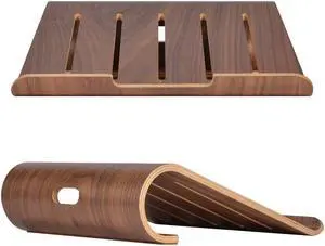 SAMDI Wooden Notebook Radiator Stand,Universal Desktop Shelf Wood Stand,Laptop Holder for MacBook Ipad Air Pro Mini Retina and Other Tablet and Laptop (Walnut)