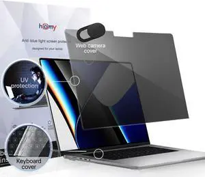 Homy Magnetic Privacy Screen Protector for New MacBook Pro 16.2 inch Film 2021-2023. Bonus: Ultra-Thin Keyboard Cover, Web Camera Cover. Easy On-Off Security Filter for A2485 A2780 M1 & M2 Pro Max