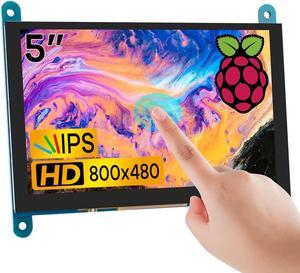 Hosyond 5 Inch IPS LCD Touch Screen Display Panel 800x480 Capacitive Screen HDMI Monitor for Raspberry Pi 5/4/3, BB Black, Windows 10 8 7