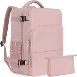 Getravel Travel Backpack for Women, Personal Item Bag for Airlines, Lightweight Carry On Backpack, Casual Hiking Work Gym College Weekender Bag Daypack, Laptop Backpack, Pink