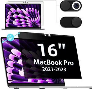 Privacy Screen MacBook Pro 16 Inch (2021-2023, M1, M2) A2485/A2780, Magnetic Removable Anti Blue Light Glare Privacy Filter Compatible with Mac Pro 16In, Bubble Free Laptop Mac 16.2 Screen Protector