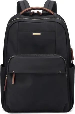 GOLF SUPAGS Laptop Backpack for Women Computer Bag Casual Daypack Fits 15.6 Inch Notebook Work Travel Backpacks (Black)