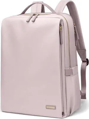 GOLF SUPAGS Stylish Laptop Backpack for Women Airline Approved Perfect for Work College and Travel Multi-Functional Casual Daypack Fits 15.6 Inch Notebook (Pinkish Grey)