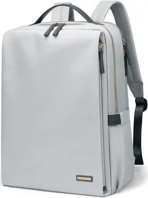 Stylish Laptop Backpack for Women Airline Approved Perfect for Work College and Travel Multi-Functional Casual Daypack Fits 15.6 Inch Notebook (Pale Grey)