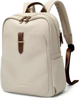 GOLF SUPAGS Laptop Backpack Purse for Women Fits 16 Inch Notebook Casual Daypack Work Travel College Bookbag Fashion Computer Bag (Apricot, 16 Inch)
