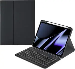 AnMengXinLing Keyboard Case for iPad 11 inch 2025(A16)/iPad 10th Generation 10.9 inch 2022, Magnetic Detachable Wireless Keyboard with Pencil Holder (Balck)
