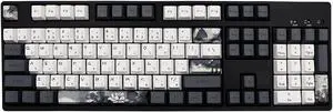 JSJT Ink Lotus Keycaps OEM Profile Japanese Keycaps 140 Keys PBT Dye Sublimation Custom Keycaps Suitable for GK61/64/68/84/87/96/98 Cherry MX Switches ANSI/ISO Layout Mechanical Keyboards