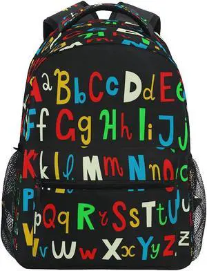 YPPAHHHH Education Alphabet School Bag Backpack College Bookbag, Rainbow Letter Laptop Backpacks Computer Bag Travel Hiking Camping Daypack for Women Girls Men Boys Students