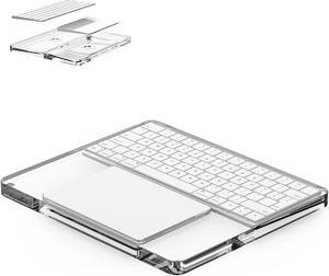 Hazevaiy Acrylic Magic Keyboard and Trackpad Support Stand Compatible with Apple Gen 2/3 Magic Keyboards and Trackpads Keyboard and Trackpad Tray Holder for Apple Product (Transparent)